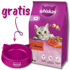 WHISKAS Adult 14kg - sausā kaķu barība ar liellopu gaļu un dārzeņiem + BEZMAKSAS KAĶU PĀRTIKA !!!