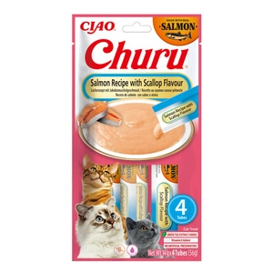 INABA CAT CHURU laši ar ķemmīšgliemenēm 4x14g