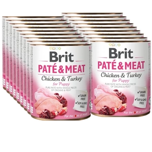BRIT PATÉ & MEAT CHICKEN & TURĶIJA PIENIEM 800g