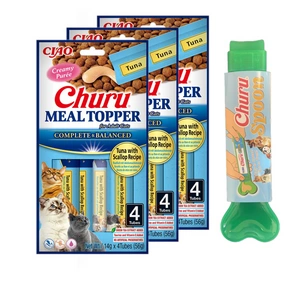 INABA Kaķu barības piedeva tuncis ar ķemmīšgliemežu receptēm 4x14 (56g)