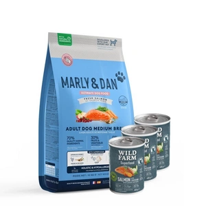 Marly & Dan Adult Dog Medium Breed Fresh Salmon Holistic & Hypoallergenic 12kg sausā barība