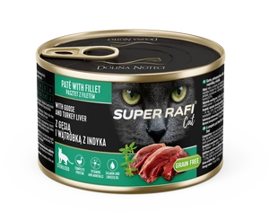 DOLINA NOTECI Super Rafi Cat P&F ar zoss un tītara aknām sterilizētiem kaķiem 185g