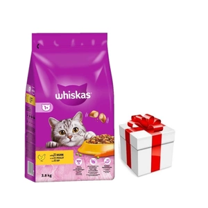 WHISKAS Adult 3,8 kg - sausā barība pieaugušiem kaķiem, ar gardu vistas gaļu