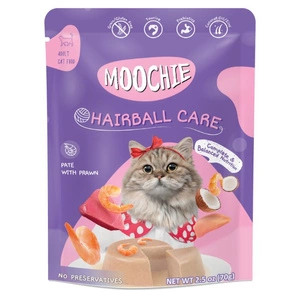 MOOCHIE Hairball Control With Prawn 70g matu kamolu samazināšana