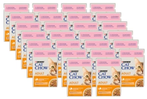 PURINA Cat Chow Pieaugušo kaķu barība ar lasi un zaļajām pupiņām želejā 85g