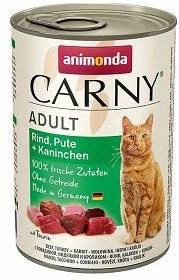 ANIMONDA Cat Carny Adult garša: liellopa, tītara un truša 400g x18