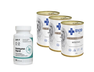 ENZO VET Zarnu diēta suņiem ar jēra gaļu 3x400g + LAB-V Immuno Hard 45 kapsulas