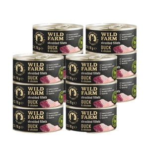 WILD FARM Fillets Duck&Chicken 70g - mitrā kaķu barība bez graudiem, fileja buljonā