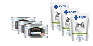 PURINA Veterinary PVD CN Convalescence 3x195g kārba + ENZO VET Recovery kaķiem 3x100g