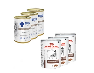 ROYAL CANIN Gastro Intestinal GI25 3x400g var SHUO + ENZO VET Zarnu diēta suņiem ar jēra gaļu 3x400g