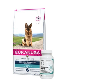 EUKANUBA Adult vācu aitu suns 12kg + LAB-V Immuno Hard 45 kapsulas