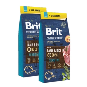 BRIT Premium By Nature Sensitive jēra gaļa 15kg+3kg
