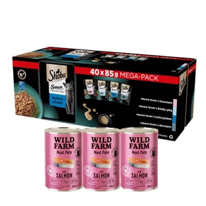 SHEBA Sauce Collection Fish Flavours Sachets 40x85 g - pilnvērtīga mitrā barība mērcē pieaugušiem kaķiem