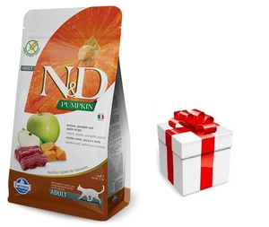 Farmina N&amp;D Pumpkin feline VENISON, PUMPKINU UN ĀBOLU RECEPTS 5kg + STAIGMENA KATEI