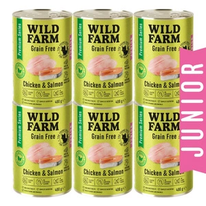 WILD FARM Premium Grain Free Chicken and Salmon Junior 400g - kaķēnu barība bez graudiem