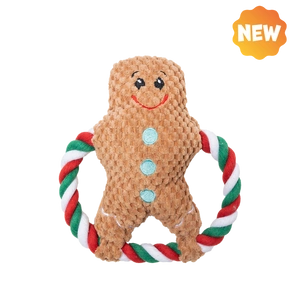 UNIQ PETS PLUS Rotaļlieta suņiem SQUEAKIES riņķa vilkšanas sniega cilvēks ar pīkstētāju 20×20cm