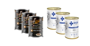 PURINA Veterinary PVD NF Nieru funkcija 3x400g kārba + ENZO VET Nieru diēta su liellopu gaļa suņiem 3x400g