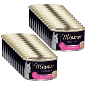 Miamor Feine Filets - mitrā kaķu barība - vistas fileja ar rīsiem 24x100g kārba