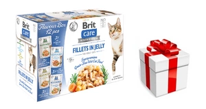 BRIT CARE Kaķu fileja želejā 12x85g + STAIGMENA KATEI