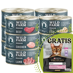 WILD FARM Mousse Beef 85g - putas bez graudiem kaķiem