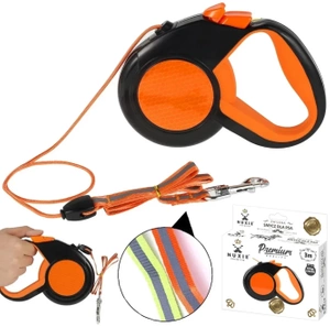 NUXIE® automātiskā suņu pavadas atstarojošā aukla 3m 15kg oranža