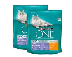 Purina One Cat Coat &amp; Hairball Chicken Food 2x800g