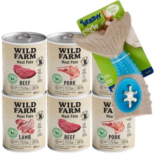 Wild Farm pastētes jēra gaļa 400g bez glutēna suņu barība