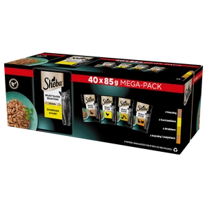 SHEBA Selection Select Slies Mājputnu gaļas garšas paciņas 40x85g