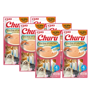 INABA CAT CHURU laši ar ķemmīšgliemenēm 4x14g