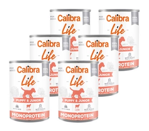 CALIBRA Dog Life Puppy &amp; Junior Lamb ar rīsiem 6x400g