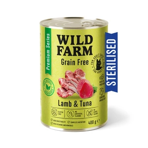WILD FARM Premium Grain Free Lamb and Tuna 400g - barība sterilizētiem kaķiem bez graudiem