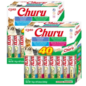 INABA Churu kaķiem - jaukta garša ar jūras veltēm 40x14g