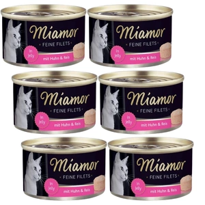 Miamor Feine Filets - mitrā barība kaķiem - vistas fileja ar rīsiem 6x100g kārba