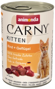 ANIMONDA Cat Carny Kitten garša: liellopu gaļas, mājputnu gaļas 400g x18