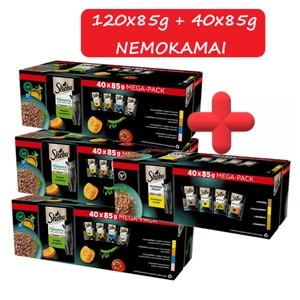 SHEBA maisiņš 40x85g Selection in Sauce - mitrā kaķu barība mērcē (vistas, tītara, pīles, mājputnu gaļa)