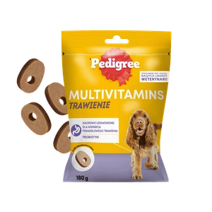 PEDIGREE Multivitamīni Gremošanas papildbarība pieaugušiem suņiem, vistas garša 180 g