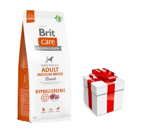BRIT CARE Dog Hypoallergenic Adult Medium Breed Lamb 12kg + STAGMEN sunim