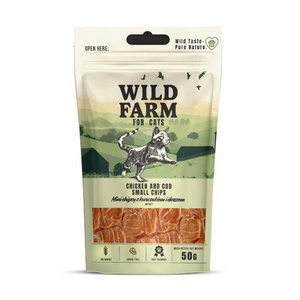 WILD FARM 50g Čipsi ar vistu un mencu 50g delikatese kaķiem