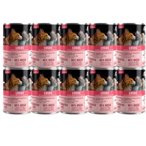 PetRepublic gabaliņi mērcē ar lasi (sterili) 10x400g kaķiem