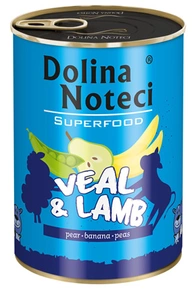 DOLINA NOTECI PREMIUM SUPERFOOD teļa un jēra gaļa 400g x6