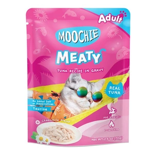 MOOCHIE Tuna In Gravy 70g mitrā barība kaķiem (tuncis un kumelītes mērcē)