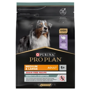 PRO PLAN Sensitive Digestion vidēja un liela izmēra pieaugušo suņu barība ar augstu saturu, bagātināta ar tītaru gaļu 2,5kg
