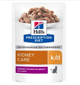 HILL'S PD Prescription Diet Feline k/d Kidney Care With Beef ar liellopu gaļu 85g