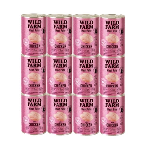 WILD FARM Paēte ar vistas gaļu 400g - bezglutēna barība kaķiem