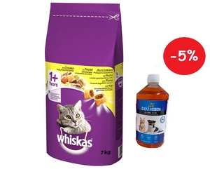 WHISKAS Adult 7kg - sausā kaķu barība ar vistu un dārzeņiem