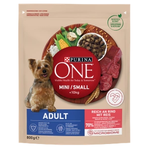 PURINA ONE Mini Adult liellopu gaļa, rīsi - sausā suņu barība - 800g