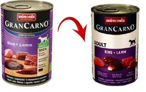 ANIMONDA GranCarno Adult Dog Flavour: liellopu gaļa + jēra gaļa 400g