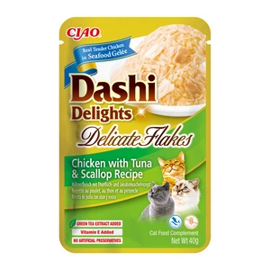 INABA Dashi Delights Delicate Flakes Vistas gaļa ar tunci un ķemmīšgliemenēm 40g
