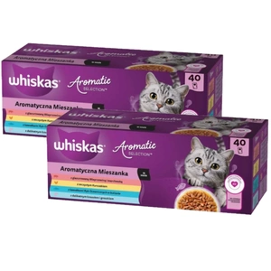 WHISKAS Aromātiskais maisījums pieaugušajiem 40 x 85 g - mitrā kaķu barība