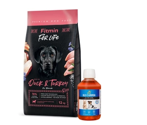 FITMIN dog For Life pīle un tītara 12 kg